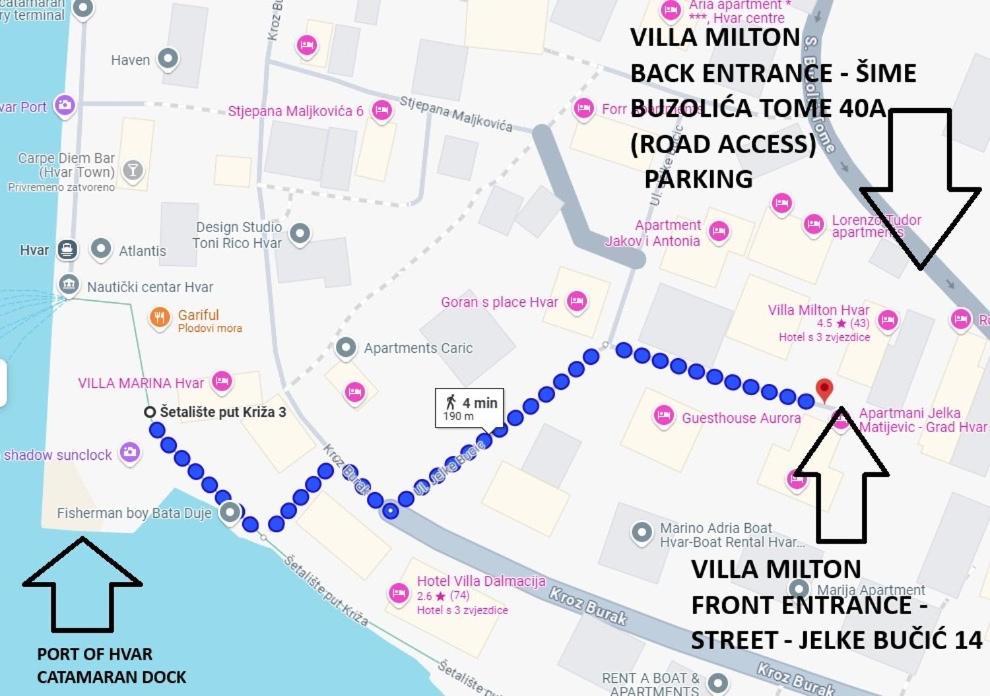 Villa Milton Hvar Hvar Town Eksteriør billede